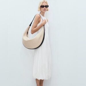 vasna Semi-Sheer Vacation Bubble Hem Dress White